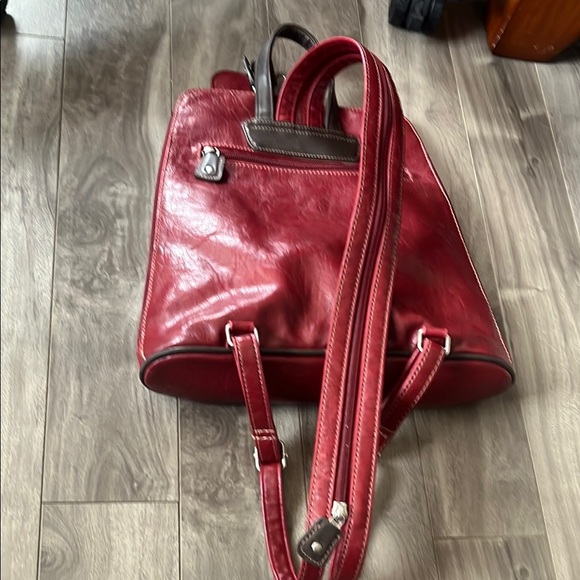 Mouflon Red Leather Mini Backpack - Picture 15 of 16